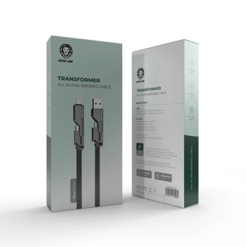 کابل شارژ چندکاره گرین لاین Green Lion Transformer All In One Braided Cable